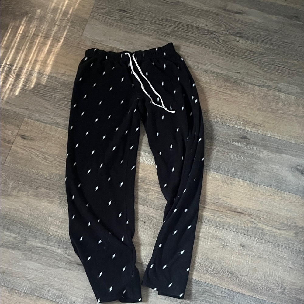 Jenni Black and White Patterned Pants